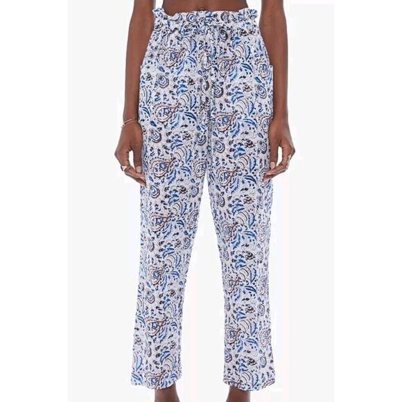 Xirena Tayler Pants Drawstring in White Mosaic Le Cactus Print Sz XL Straight - - Picture 1 of 9